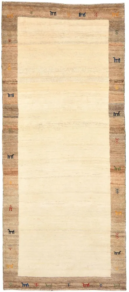 Biegacz Dywan Gabbeh - Loribaft Perski - 205 x 87 cm - piaskowy