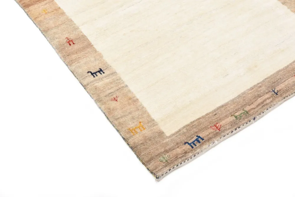 Biegacz Dywan Gabbeh - Loribaft Perski - 205 x 87 cm - piaskowy