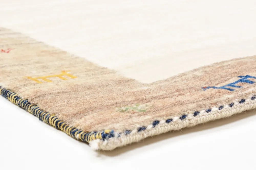 Biegacz Dywan Gabbeh - Loribaft Perski - 205 x 87 cm - piaskowy