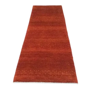 Biegacz Dywan Gabbeh - Loribaft Perski - 266 x 70 cm - czerwony