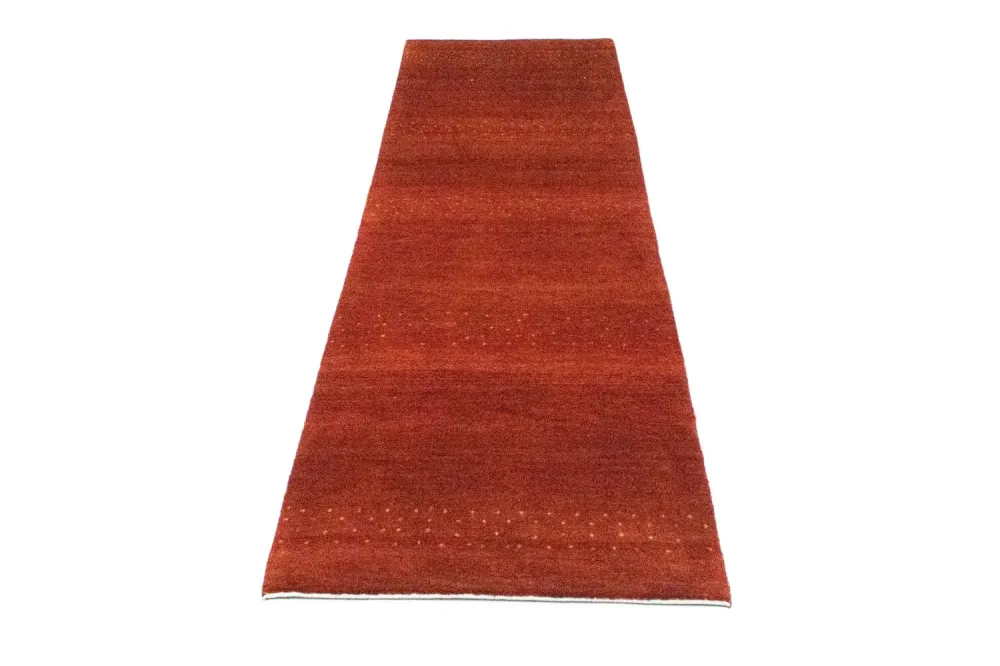 Biegacz Dywan Gabbeh - Loribaft Perski - 266 x 70 cm - czerwony