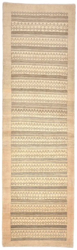 Biegacz Dywan Gabbeh - Loribaft Perski - 297 x 85 cm - piaskowy