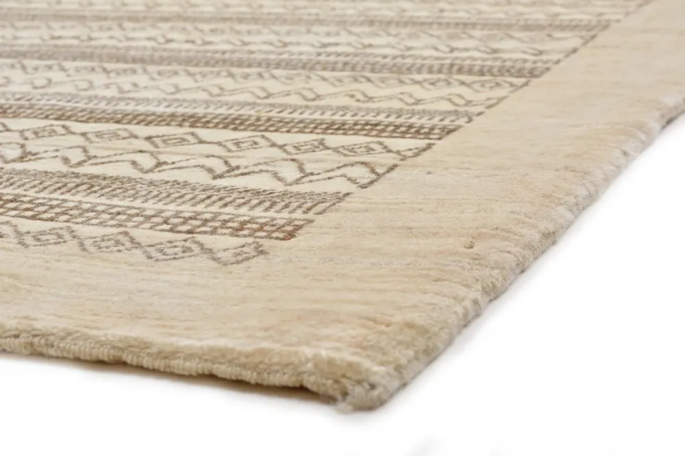 Biegacz Dywan Gabbeh - Loribaft Perski - 297 x 85 cm - piaskowy