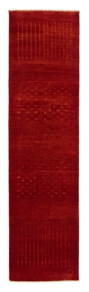Biegacz Dywan Gabbeh - Loribaft Perski - 307 x 80 cm - czerwony