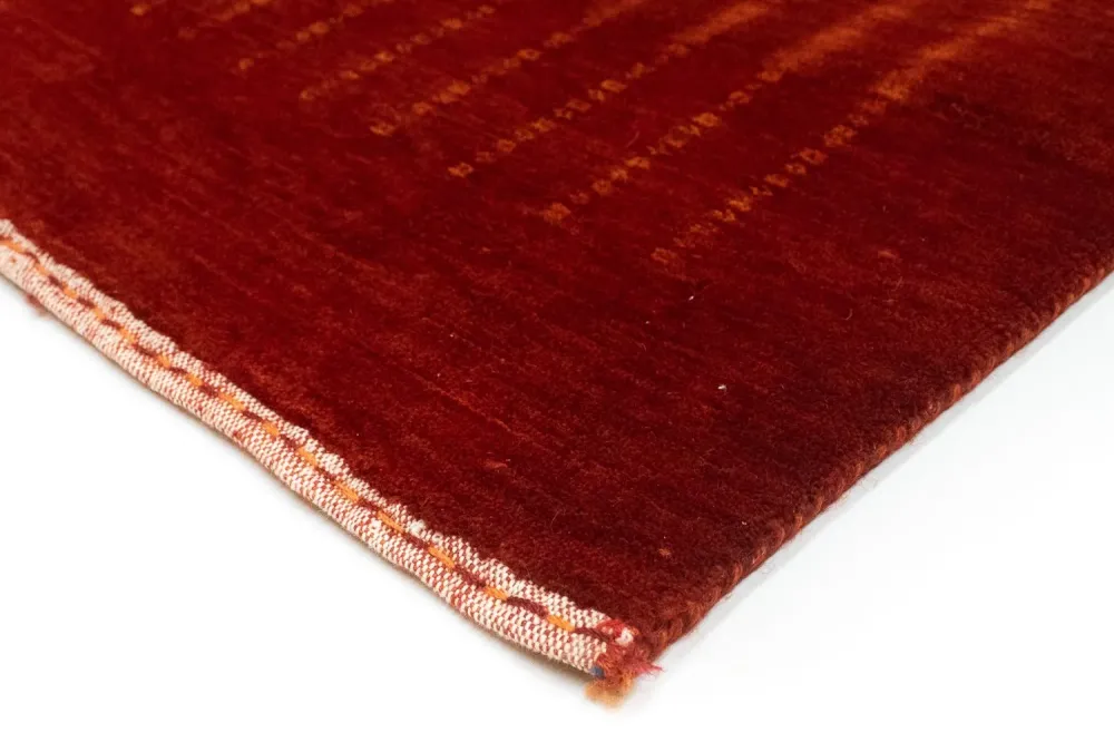 Biegacz Dywan Gabbeh - Loribaft Perski - 307 x 80 cm - czerwony