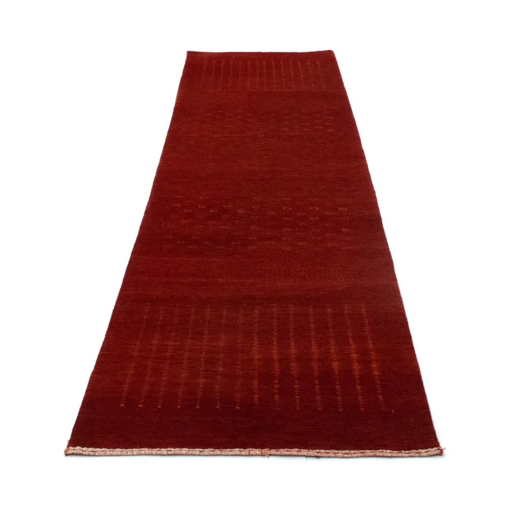 Biegacz Dywan Gabbeh - Loribaft Perski - 307 x 80 cm - czerwony