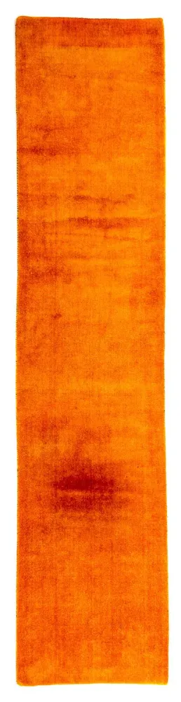 Biegacz Dywan Gabbeh - Loribaft Perski - 395 x 80 cm - pomarańczowy