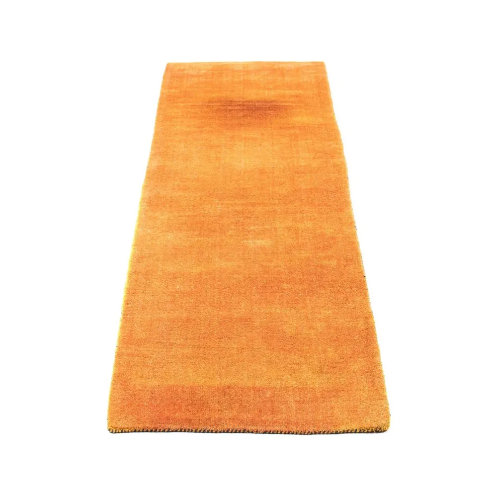 Biegacz Dywan Gabbeh - Loribaft Perski - 395 x 80 cm - pomarańczowy