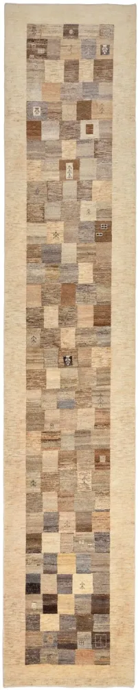 Biegacz Dywan Gabbeh - Loribaft Perski - 512 x 101 cm - jasnobrązowy
