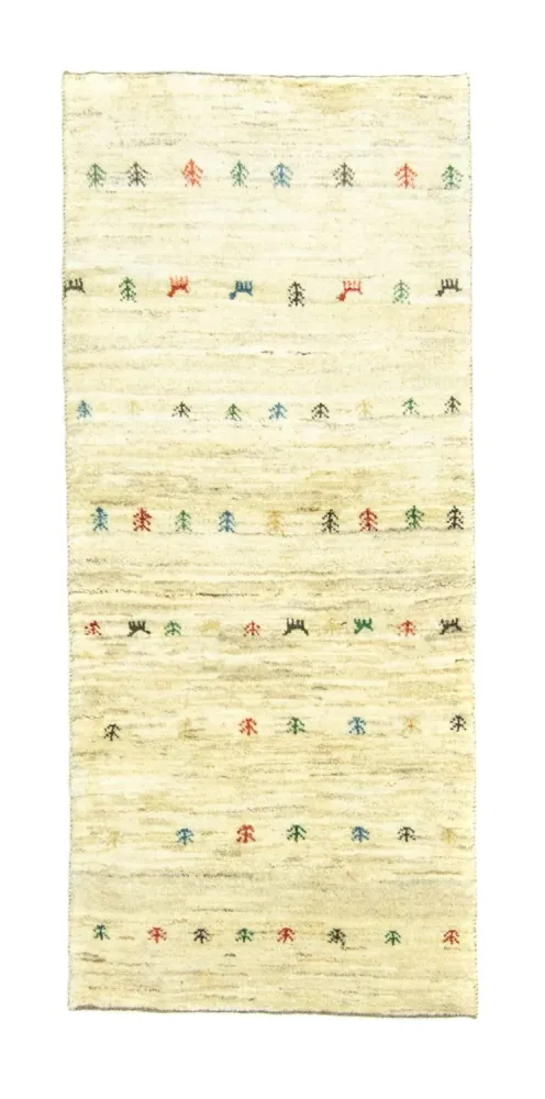 Biegacz Dywan Gabbeh - perski - 184 x 82 cm - beżowy