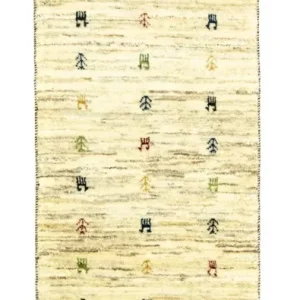Biegacz Dywan Gabbeh - perski - 219 x 75 cm - beżowy
