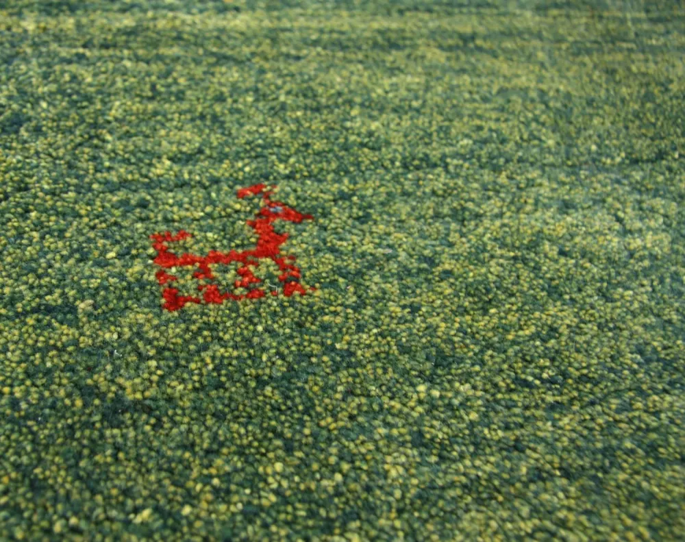 Biegacz Dywan Gabbeh - perski - 233 x 84 cm - zielona