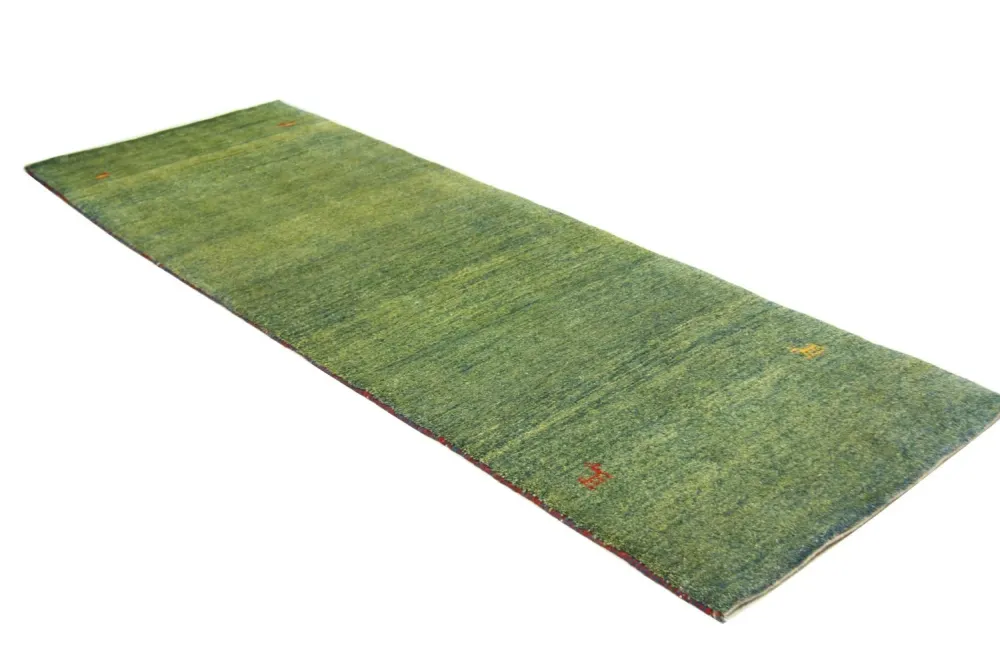 Biegacz Dywan Gabbeh - perski - 233 x 84 cm - zielona