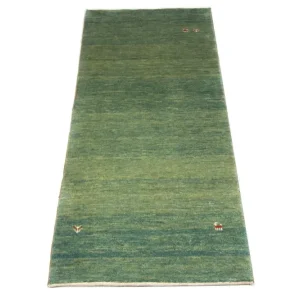 Biegacz Dywan Gabbeh - perski - 247 x 90 cm - zielona