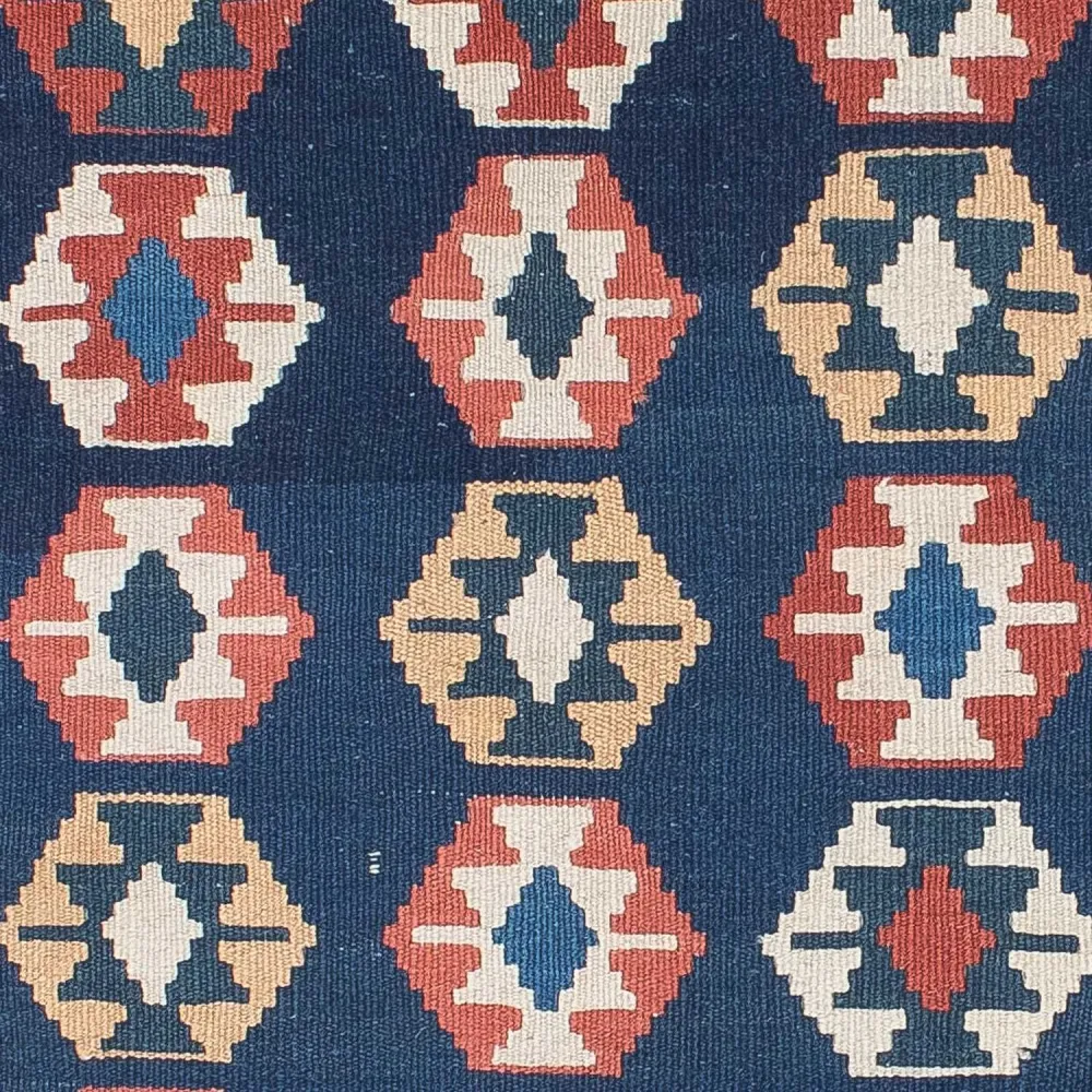 Biegacz Dywan Kelim - Orientalny - 186 x 104 cm - niebieski