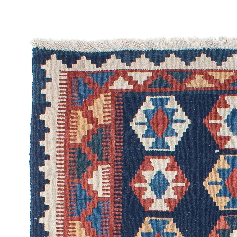 Biegacz Dywan Kelim - Orientalny - 186 x 104 cm - niebieski