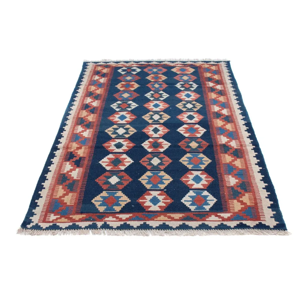 Biegacz Dywan Kelim - Orientalny - 186 x 104 cm - niebieski