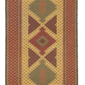 Biegacz Dywan Kelim - Orientalny - 188 x 85 cm - pomarańczowy