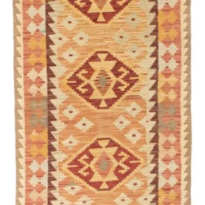 Biegacz Dywan Kelim - Orientalny - 189 x 75 cm - jasnobrązowy