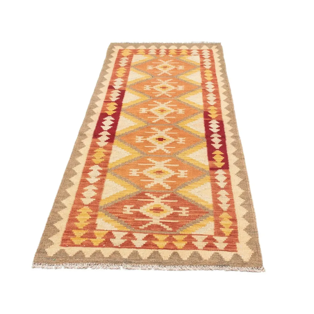 Biegacz Dywan Kelim - Orientalny - 190 x 71 cm - beżowy
