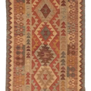 Biegacz Dywan Kelim - Orientalny - 192 x 78 cm - jasnobrązowy
