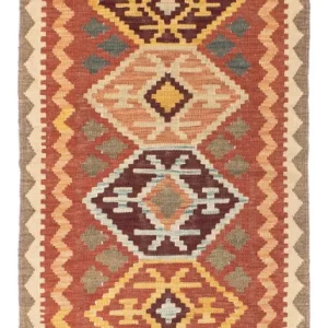 Biegacz Dywan Kelim - Orientalny - 193 x 75 cm - brązowy
