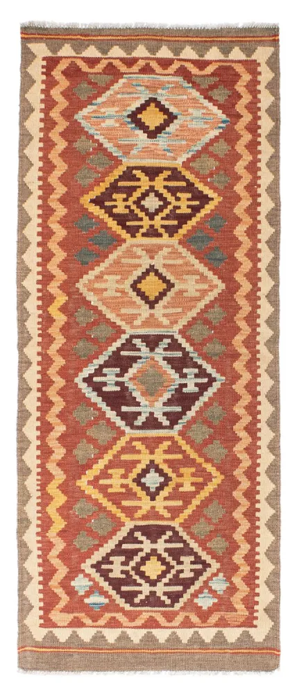 Biegacz Dywan Kelim - Orientalny - 193 x 75 cm - brązowy