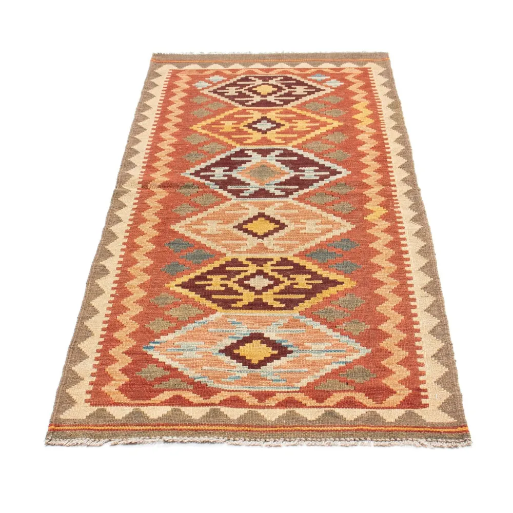 Biegacz Dywan Kelim - Orientalny - 193 x 75 cm - brązowy