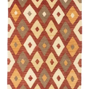 Biegacz Dywan Kelim - Orientalny - 193 x 73 cm - rdza