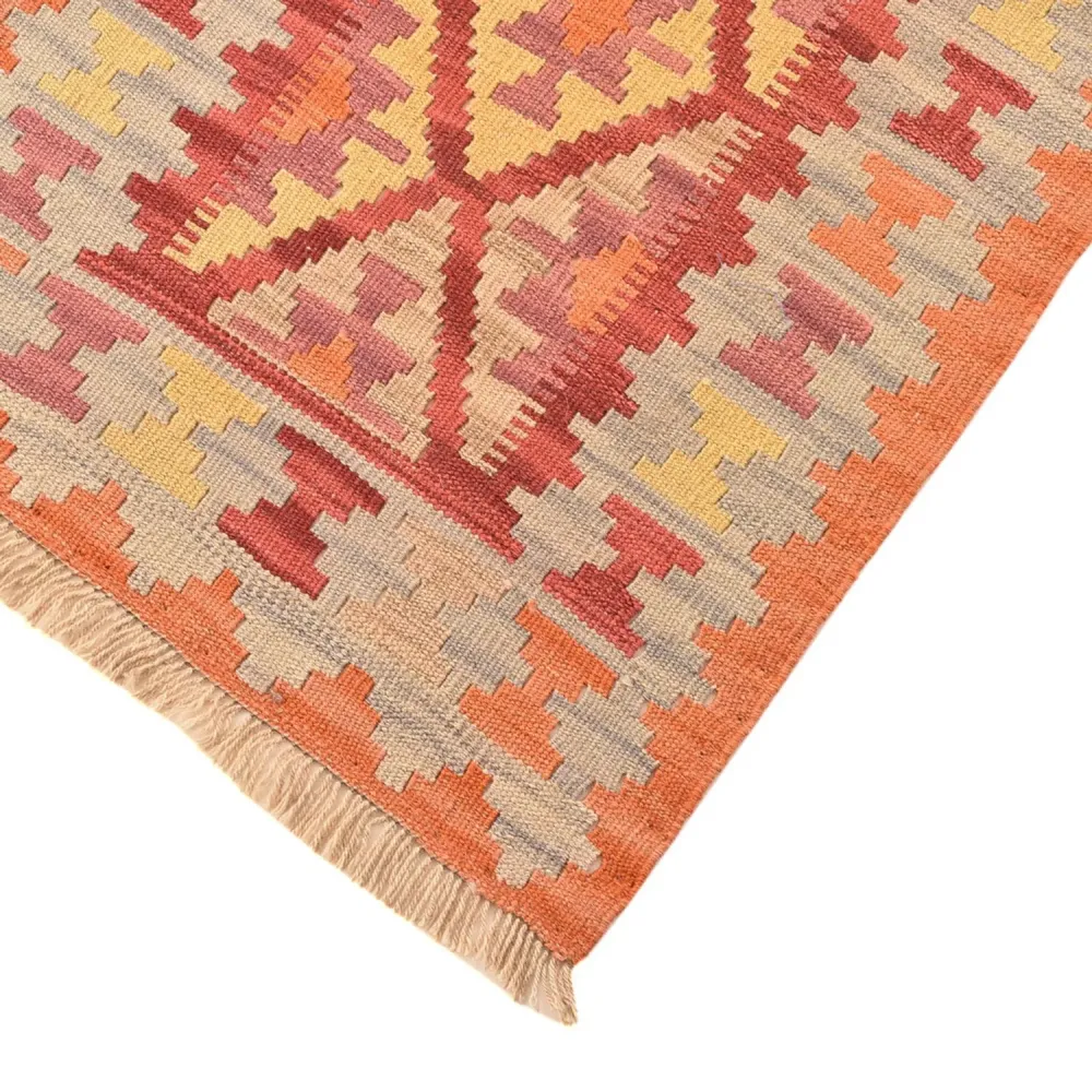 Biegacz Dywan Kelim - Orientalny - 194 x 65 cm - wielokolorowy