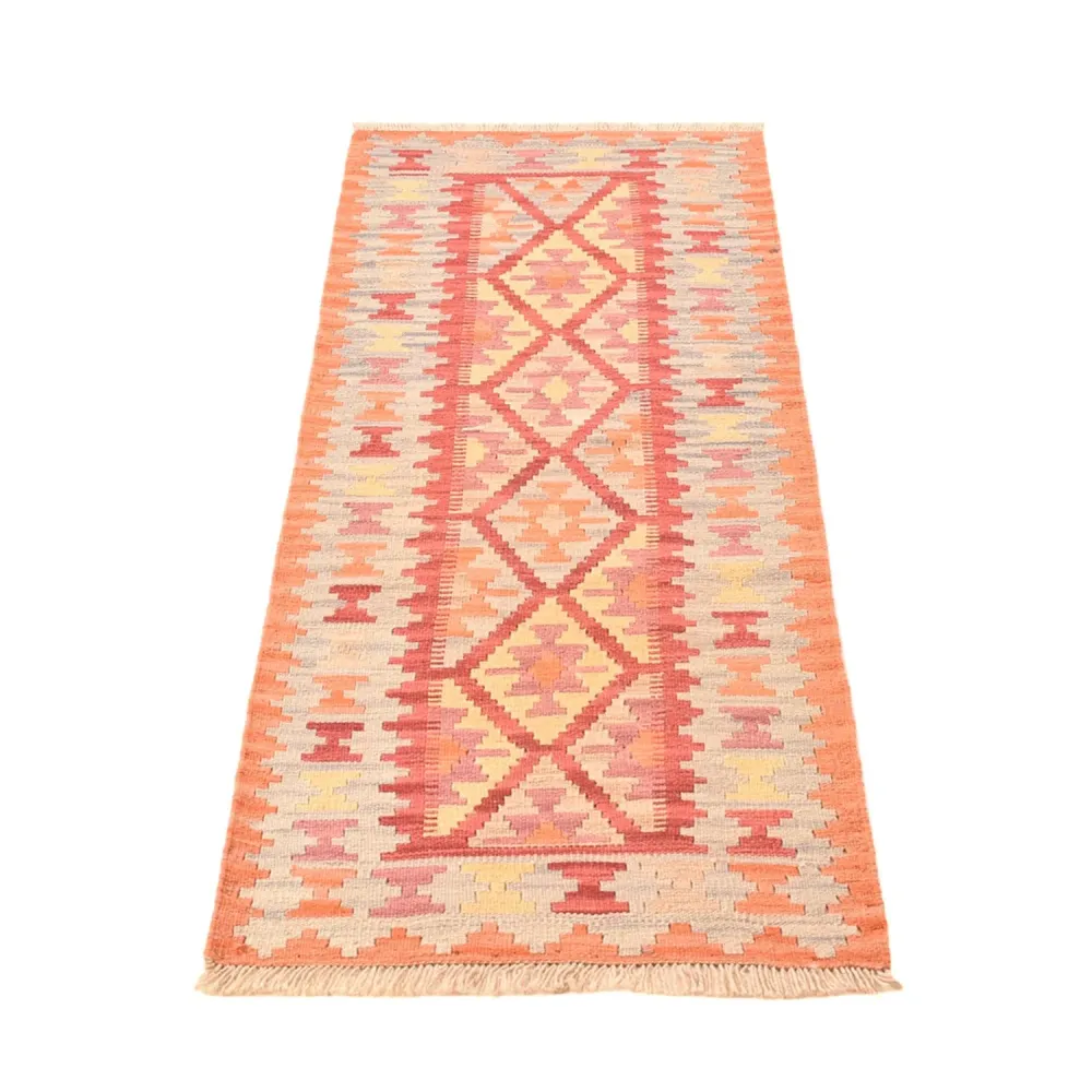Biegacz Dywan Kelim - Orientalny - 194 x 65 cm - wielokolorowy