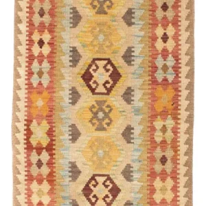 Biegacz Dywan Kelim - Orientalny - 195 x 74 cm - beżowy