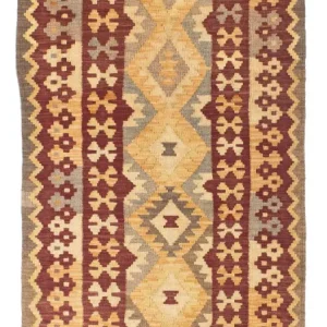 Biegacz Dywan Kelim - Orientalny - 195 x 79 cm - brązowy