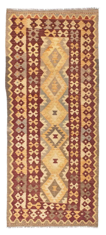 Biegacz Dywan Kelim - Orientalny - 195 x 79 cm - brązowy