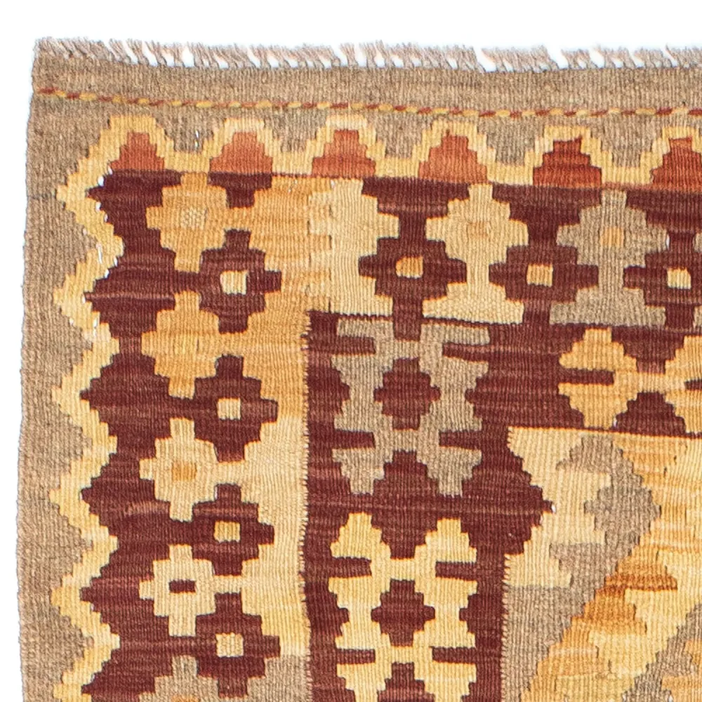 Biegacz Dywan Kelim - Orientalny - 195 x 79 cm - brązowy
