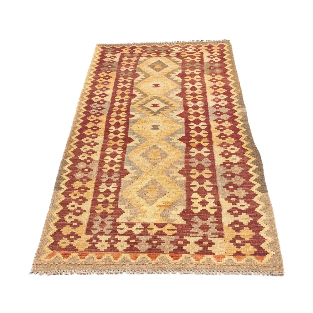 Biegacz Dywan Kelim - Orientalny - 195 x 79 cm - brązowy