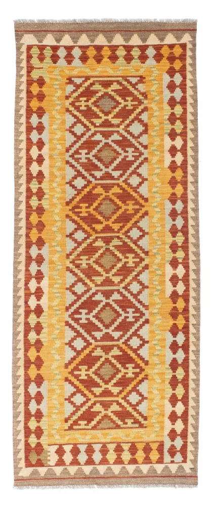 Biegacz Dywan Kelim - Orientalny - 195 x 73 cm - czerwony