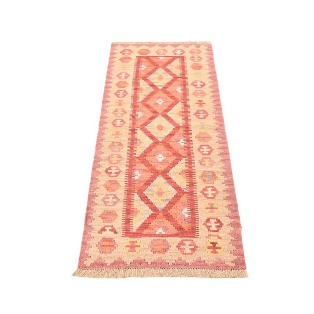 Biegacz Dywan Kelim - Orientalny - 195 x 59 cm - wielokolorowy