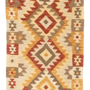 Biegacz Dywan Kelim - Orientalny - 197 x 69 cm - beżowy