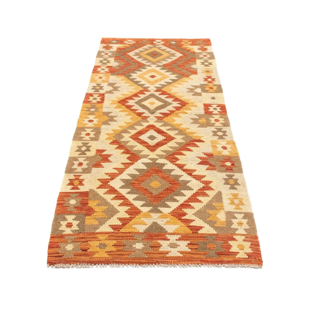 Biegacz Dywan Kelim - Orientalny - 197 x 69 cm - beżowy