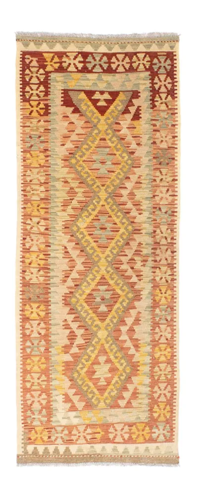 Biegacz Dywan Kelim - Orientalny - 197 x 72 cm - beżowy