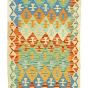 Biegacz Dywan Kelim - Orientalny - 197 x 64 cm - kolorowe