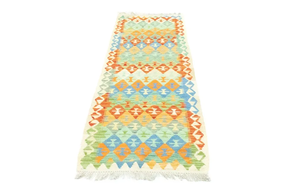 Biegacz Dywan Kelim - Orientalny - 197 x 64 cm - kolorowe