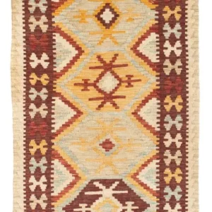Biegacz Dywan Kelim - Orientalny - 198 x 75 cm - beżowy