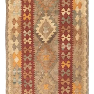 Biegacz Dywan Kelim - Orientalny - 198 x 81 cm - jasnobrązowy