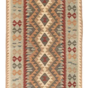 Biegacz Dywan Kelim - Orientalny - 198 x 80 cm - jasnobrązowy