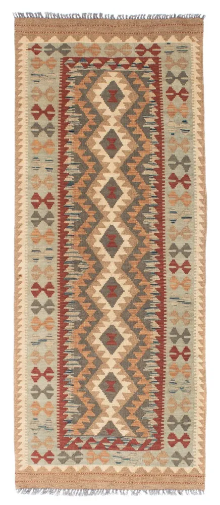 Biegacz Dywan Kelim - Orientalny - 198 x 80 cm - jasnobrązowy