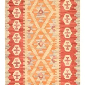 Biegacz Dywan Kelim - Orientalny - 198 x 63 cm - wielokolorowy