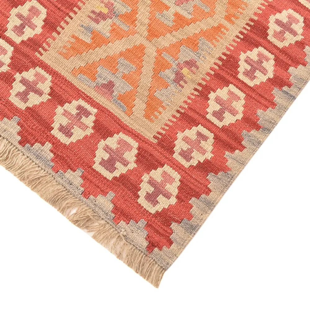 Biegacz Dywan Kelim - Orientalny - 198 x 63 cm - wielokolorowy