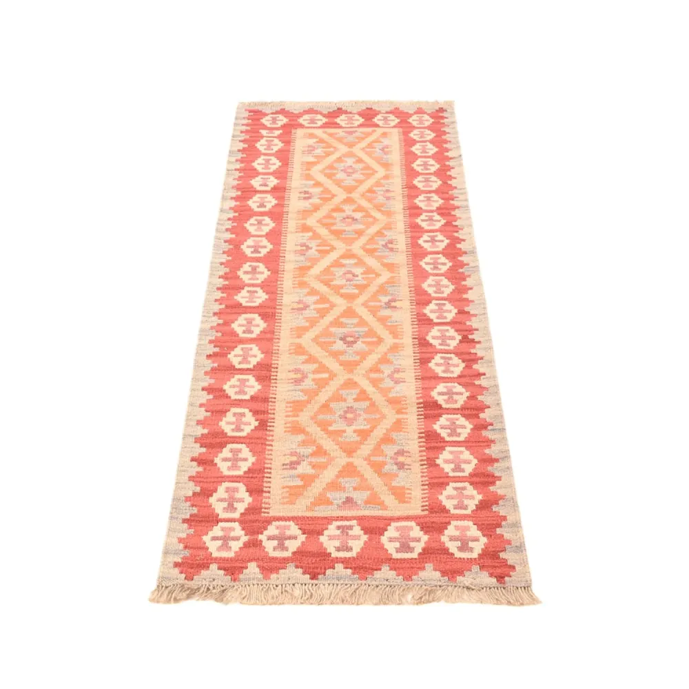 Biegacz Dywan Kelim - Orientalny - 198 x 63 cm - wielokolorowy